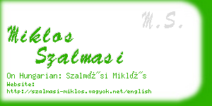 miklos szalmasi business card